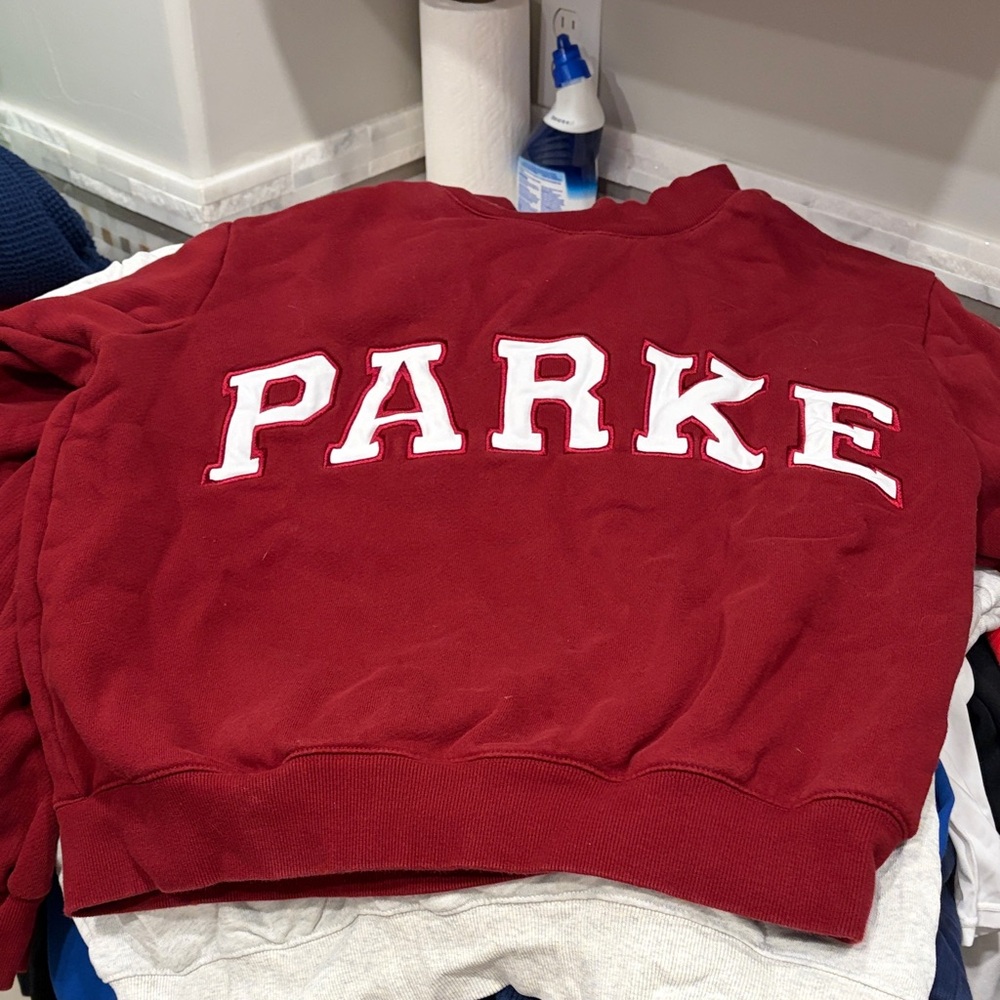 Parker Red Sweatshirt with White Label